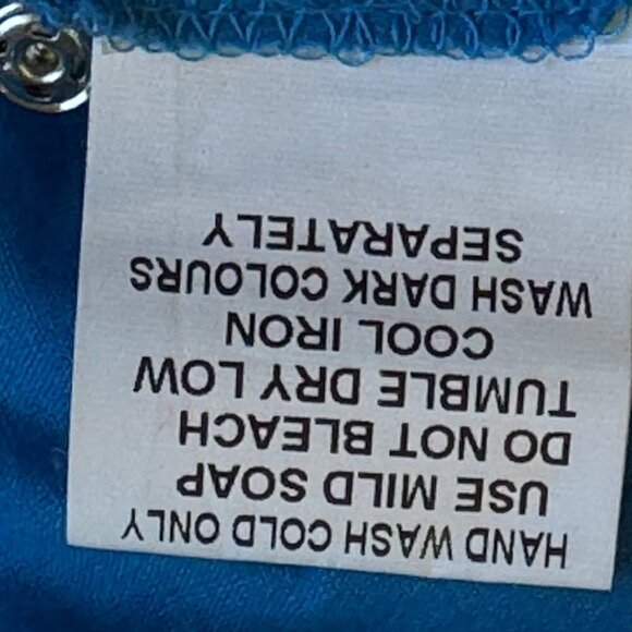 eShakti Flamingo Print Jersey Bodice Dress with Side Pockets Peach and Blue  14W - Picture 9 of 10